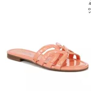 NEW SAM EDELMAN stylish TANGERINE PATENT LEATHER Sandals CIRCUS NY